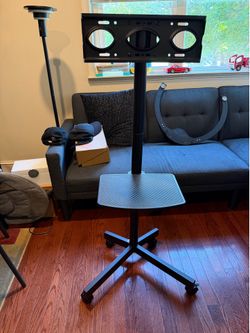 RTVR Rolling Mobile Tv Stand Cart