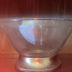 Glass Bowl With Brass Bottom 