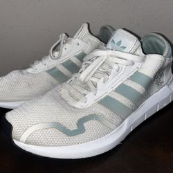 Adidas Swift Run X Hazy Green White Knit Athletic Sneakers Men Size 12