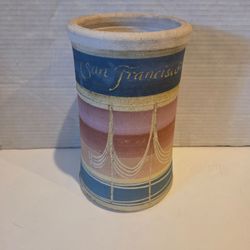 Vintage Studio Pottery Wine Chiller cooler stoneware Signed San Francisco golden gate home decor