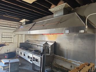 Restaurant hood and stove