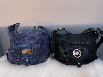 Two Michael Kors Snakeskin Embossed Handbags