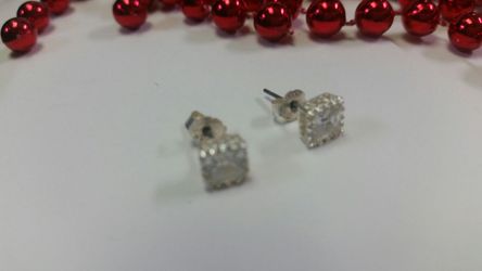 Princess cut. Cz Diamond earings