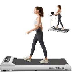 CURSOR FITNESS 2-in-1 Under Desk Treadmill, Walking Pad for Home Small, Folding Treadmill, 2.5 HP Quiet Brushless, 265 LBS Capacity