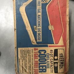 Vintage thermos cooler.