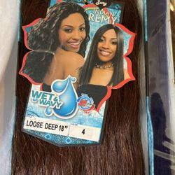 loose deep 18" hair on weft color 4
