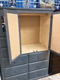 Tall large grey pine closet
