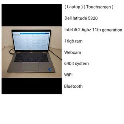 ( Laptop ) ( Touchscreen ) Dell Latitude 5320 Intel i5 2.6ghz 11th Generation Series 256gb SSD 16gb Ram Windows 11 Pro WiFi Webcam 