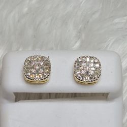 Yellow SILVER.925 WITH MOISSANITE EARRINGS 