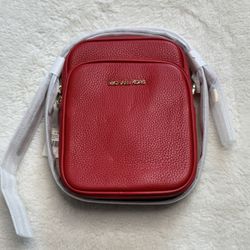 Michael Kors Ladies MK Medium Purse Leather Red