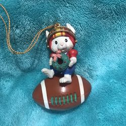 Vintage Mouse And Football Christmas Ornament
