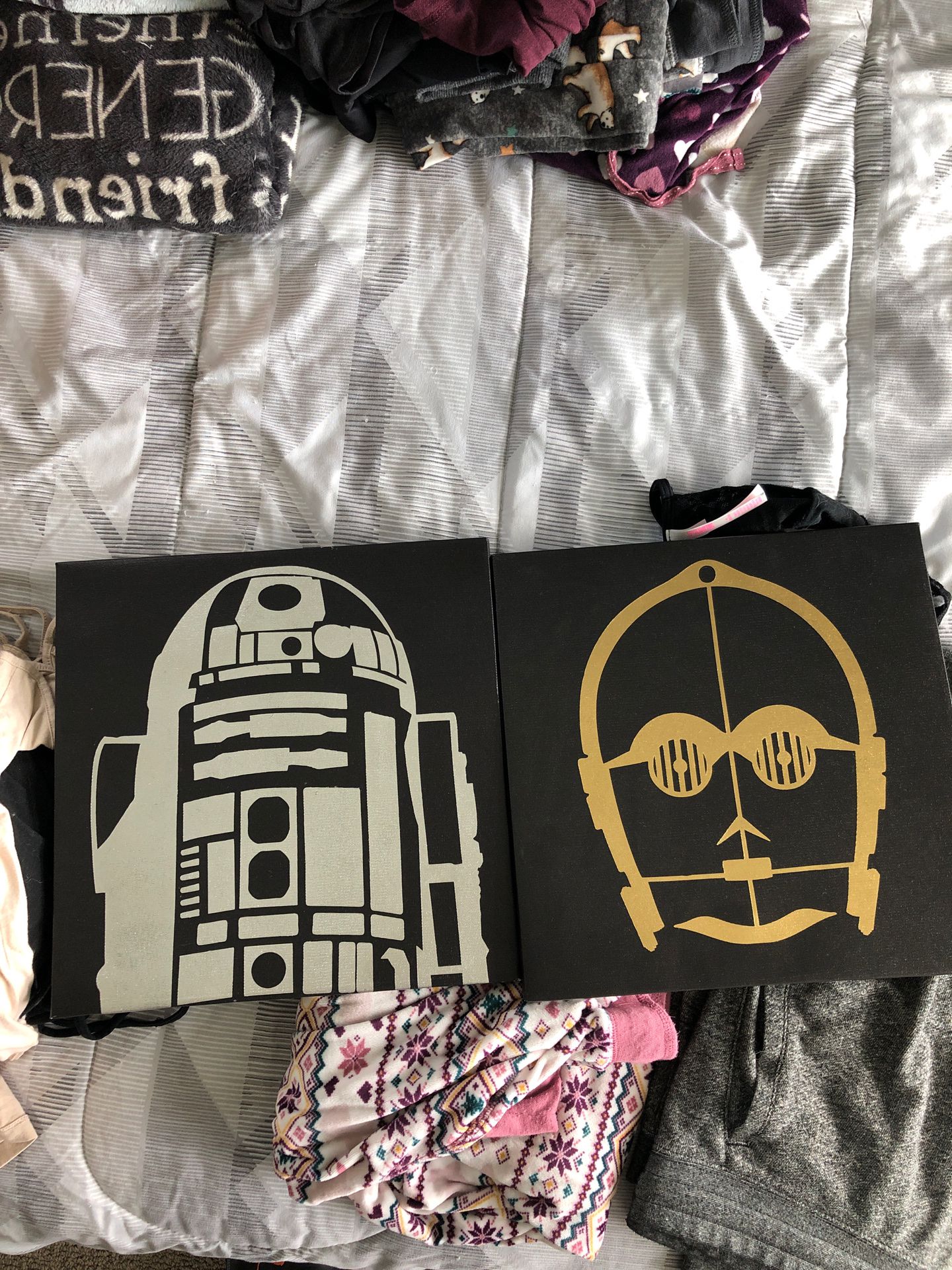Star Wars: R2-D2 and C-3PO 12x12 Inch art (Disney tagged)