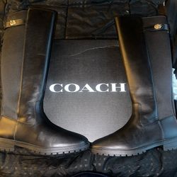 Women Coach Fae Leather Boots Size 9