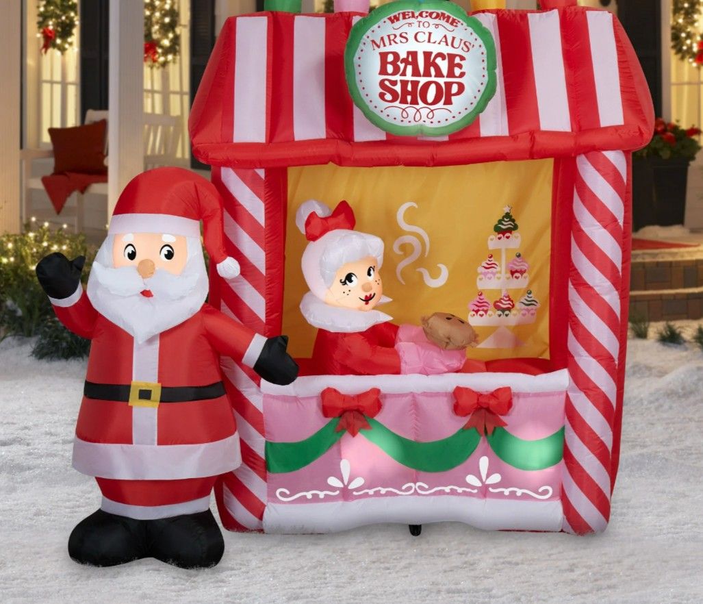 Lighted Mrs. Claus' Bake Shop Display Inflatable