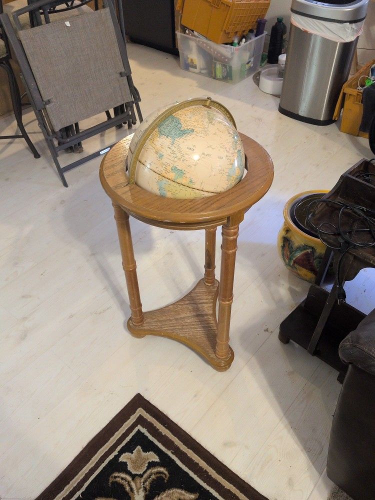 As Is Globe In The Wooden Frame
