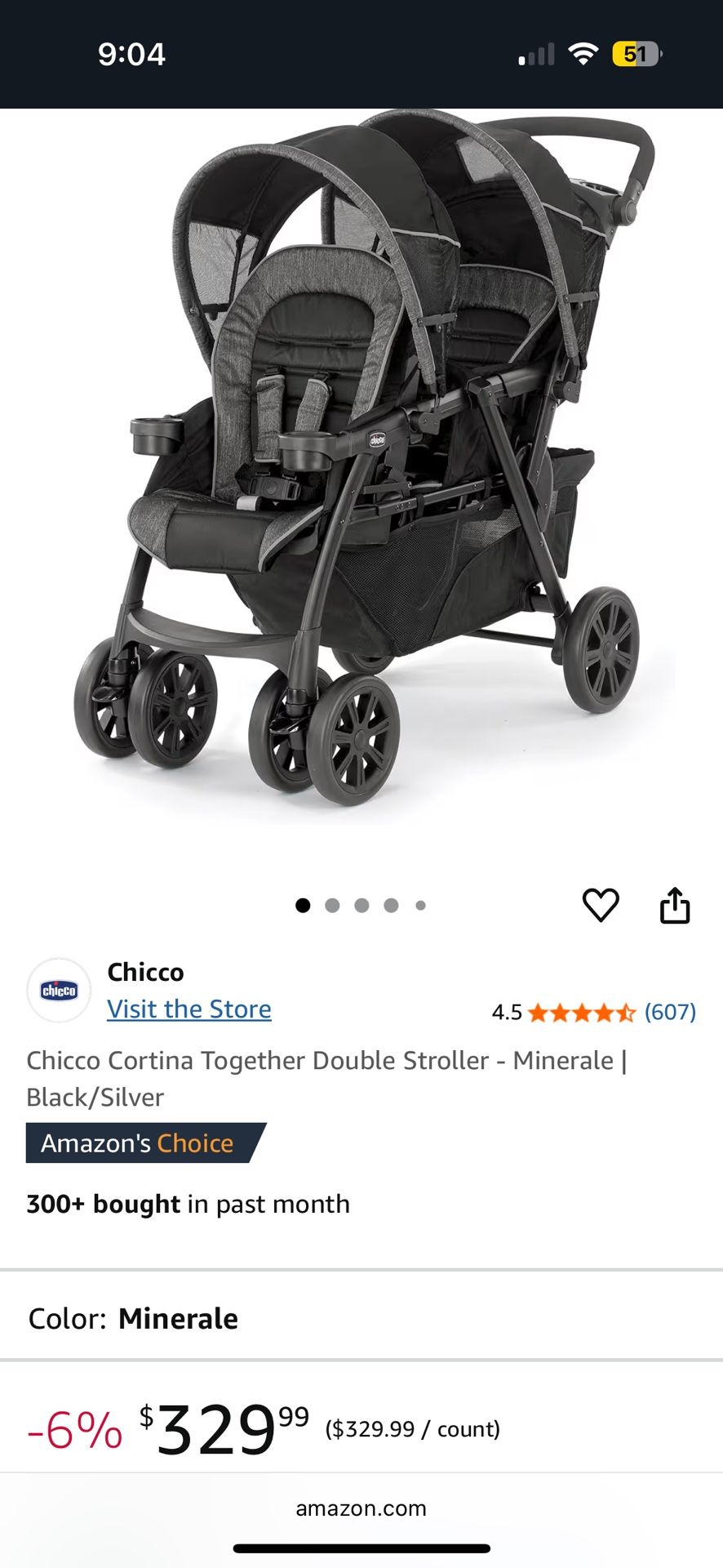 Chicco Cortina Double Stroller