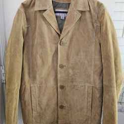 Wilsons M. Julian Jacket Mens Small Camel Suede Leather Button Up
