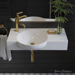 Swiss Madison Well Made Forever SM-WS326 Château 30" Left Side Faucet Wall-Mount Bathroom Sink