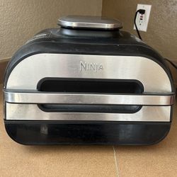 Ninja Indoor Grill, Foodi Smart XL 6-in-1 Indoor Grill with Air Fry, Roast, Bake, Broil & Dehydrate, Smart Thermometer