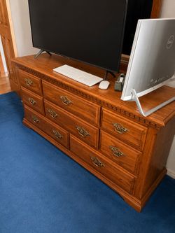 Oak twin bedroom furniture set
