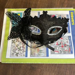 Free Masquerade Face Mask Black Flower Girl Female