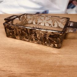 Vintage Antique From 1890s Glass Trinket With Sterling Silver Soap Dish  