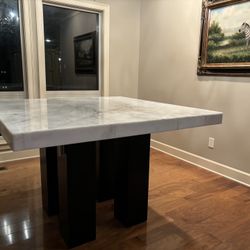 Marble Top 54” Square Counter Height Table