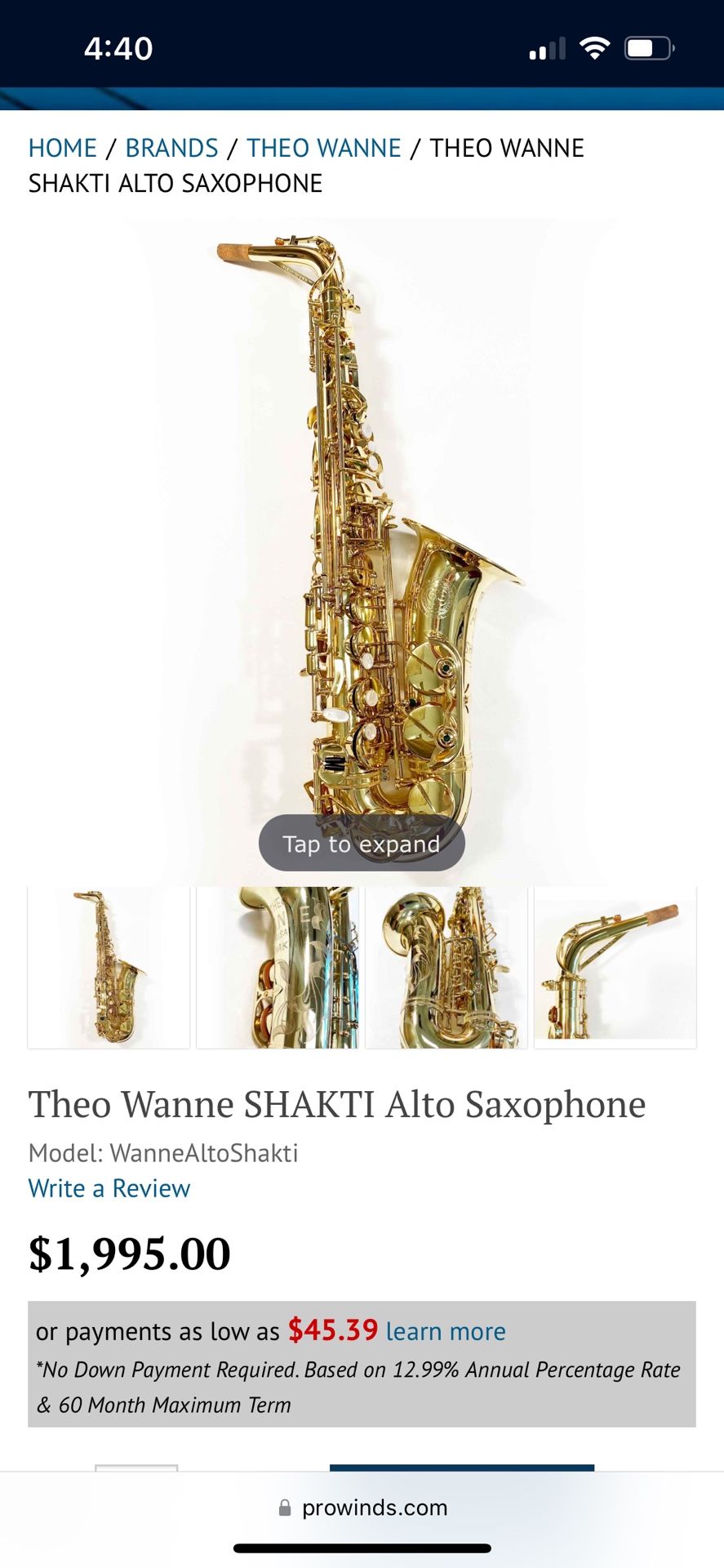 Theo Wanne SHAKTI Alto Sax