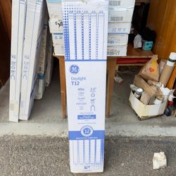 GE 40 -Watt EQ T12 Daylight Medium bi-pin base G13 Dimmable Fluorescent Tube Light Bulb 12 -Pack