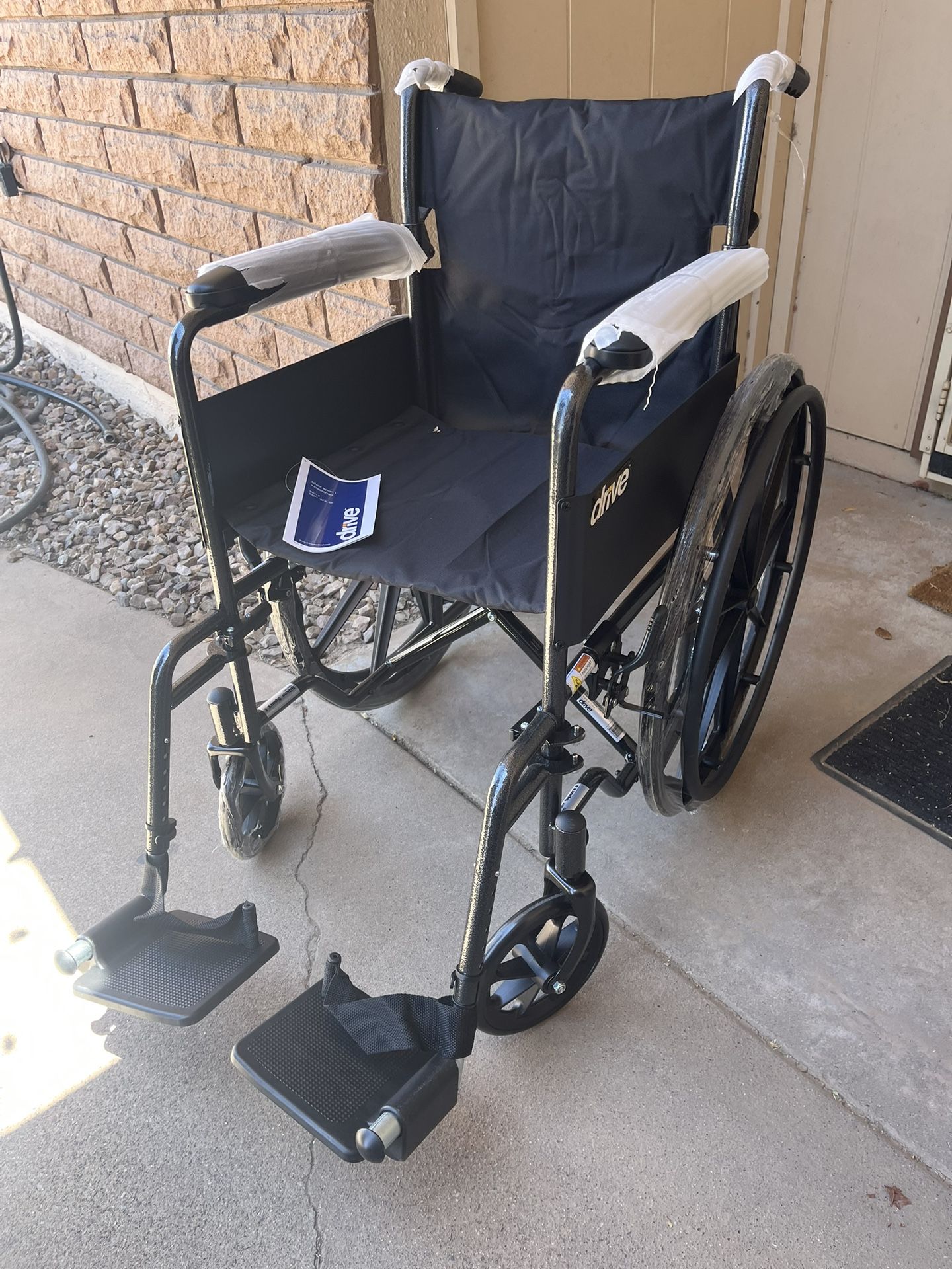 Wheelchair W/Footrests, Brand New, 17” Seat. Brakes