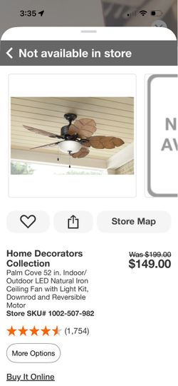 52” IRON HOME DECORATORS LED CEILING FAN NEW