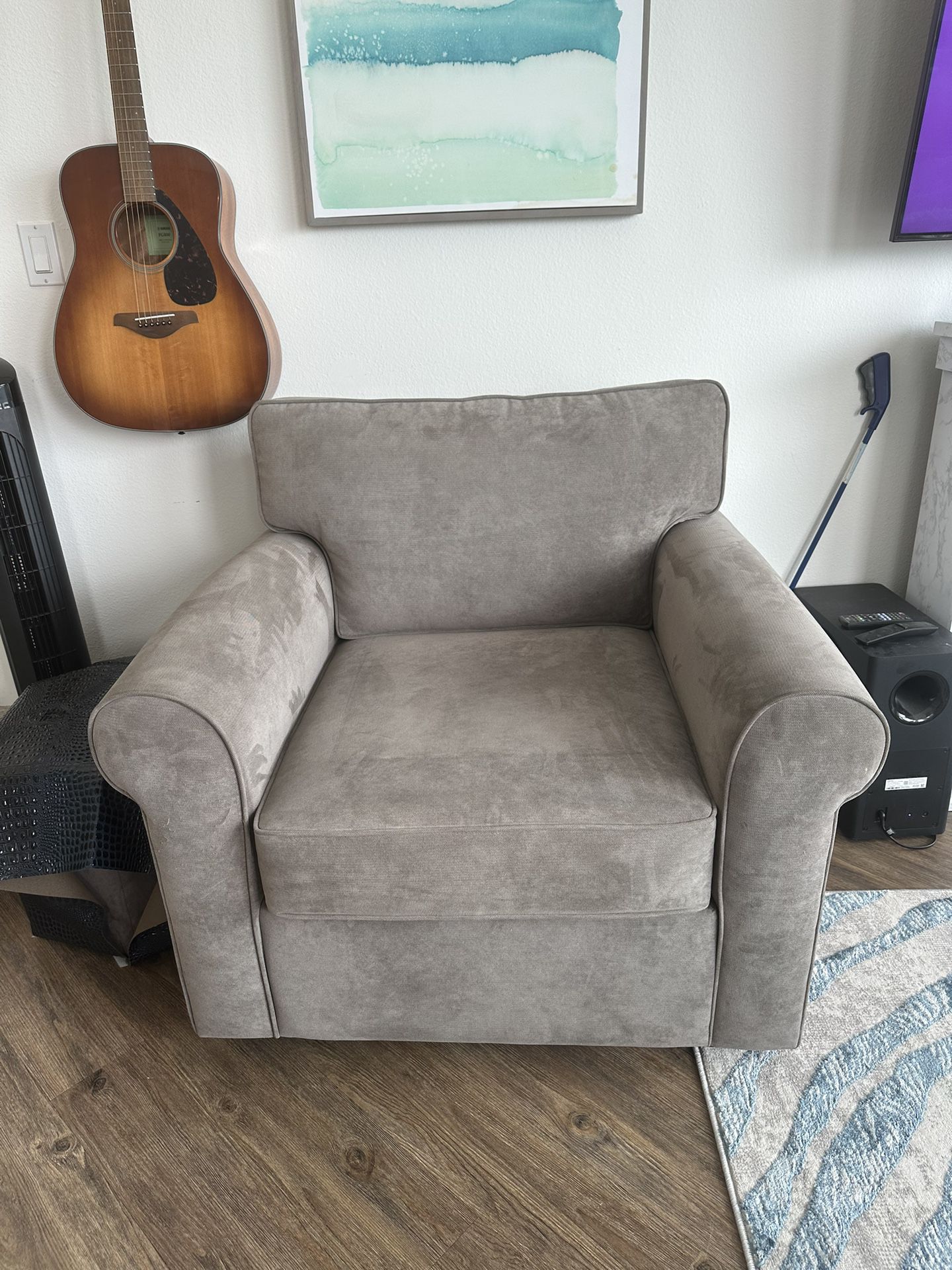 living spaces gray living room comfy side cushion chair