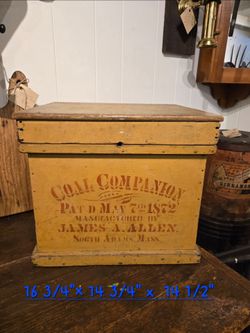 Antique Massachusetts 1872 wood box
