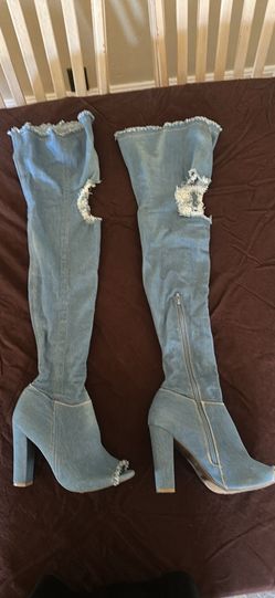 Denim Over the Knee Boots
