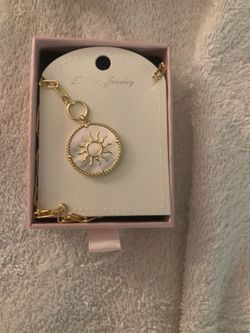 Gold Sun Charm Chain Bracelet