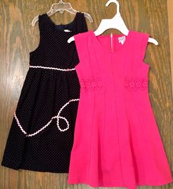 Kids/Girls Disney Hot Pink Dress, size: 6 xs and Pink dotted dress (Rare Editions), size:6