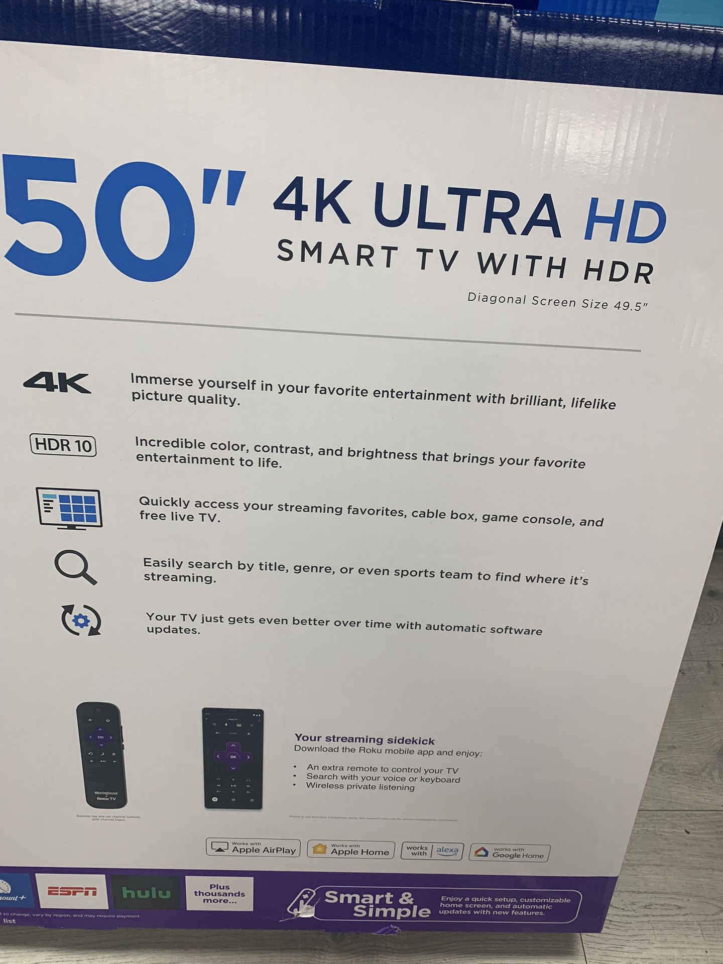 Westinghouse • Roku TV, 50 Inch, 4K Ultra HD