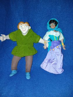 VINTAGE 1996 Esmeralda & Quasimodo 10" Dolls Burger King Disney Hunchback Of Notre Dame