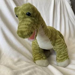 🦖Large Build a Bear Workshop 23" Green Brachiosaurus Long Neck Plush Striped Dinosaur BAB Dino