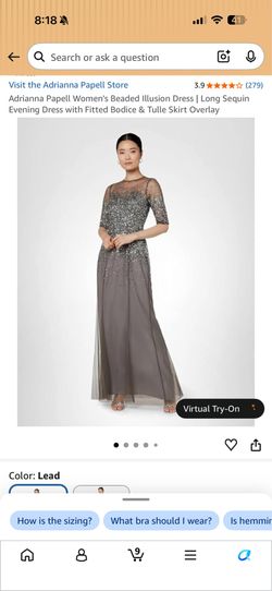 Adrianna Papell Women's Beaded Illusion Dress size 10