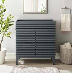 Modway Render 36" Bathroom Vanity Cabinet in Gray - Sink Basin Not Included