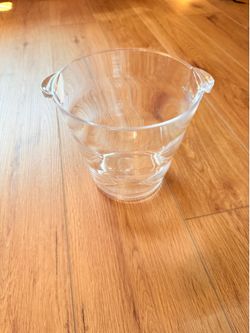 Clear plastic ice bucket wine chiller cooler