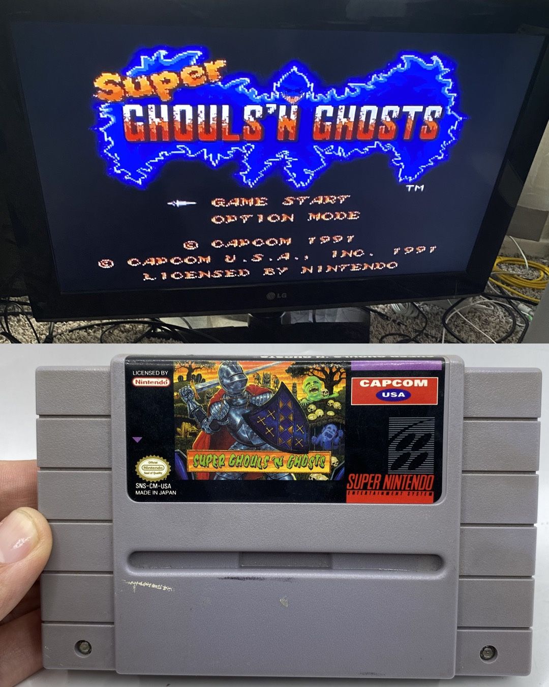 Super Ghouls 'n Ghosts (Super Nintendo, SNES, 1991) Authentic Tested Working