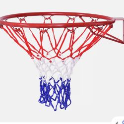  18" Basketball Rim Wall Door Mounted Basketball Hoop with All Weather Net Orange

