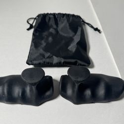 NIB  Ergonomics  Rubber Hand Grips  Gym Fitness Powerlifting Weight Training  Bar Dumbell Kettlebell  2 Pack with Bag