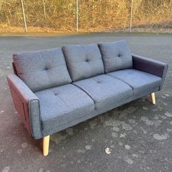Small-gray sofa with yellow legs
