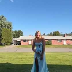 Coral Blue Prom Dress