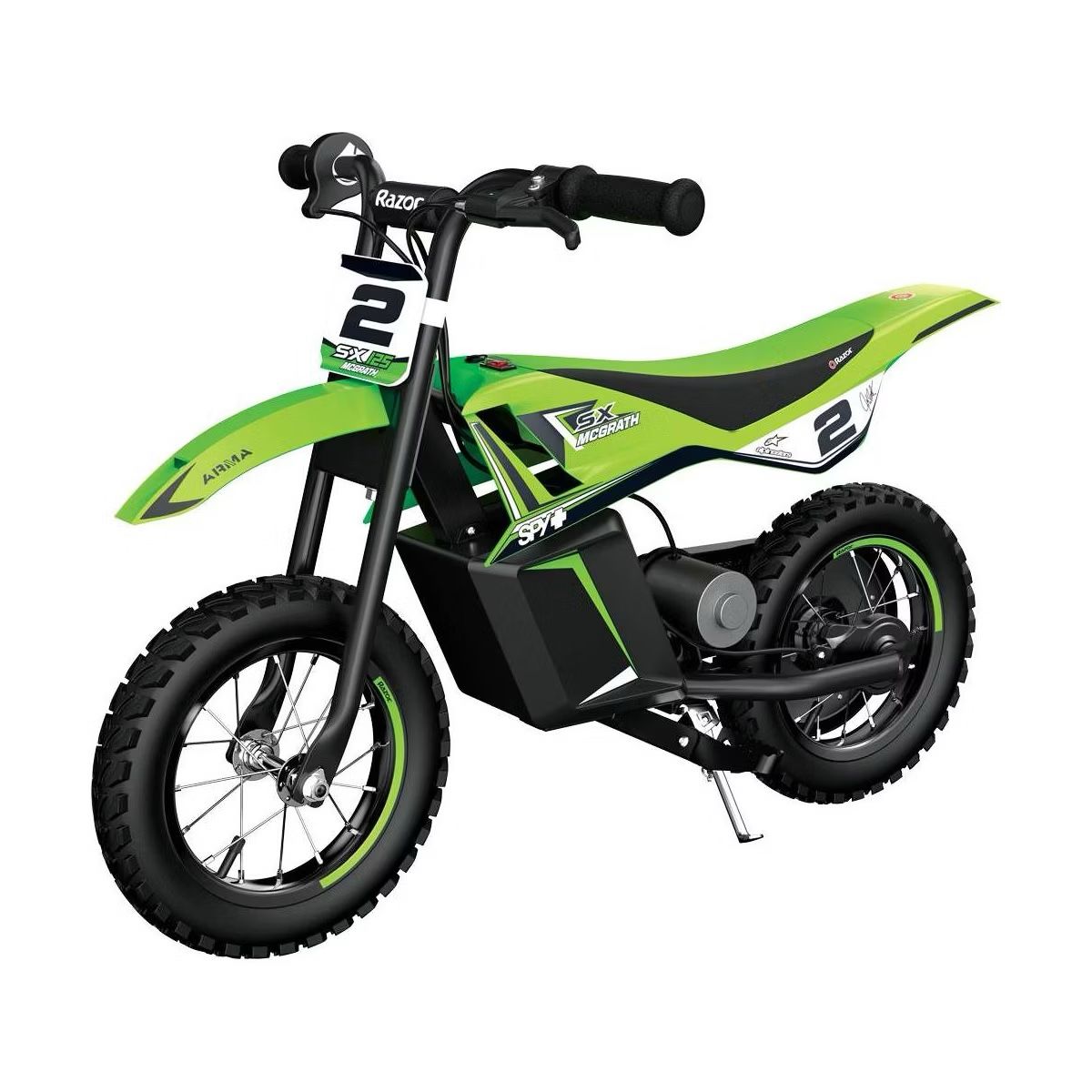 Razor SX125 12V(100W) McGrath Dirt Electric Bike Green: Steel Frame 12.5