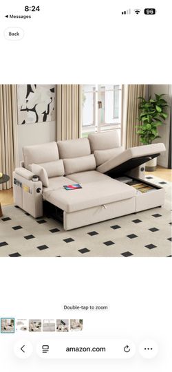 Open box new couch with usb and cupholders