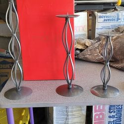 Set Of Three Macy's Candle Holders